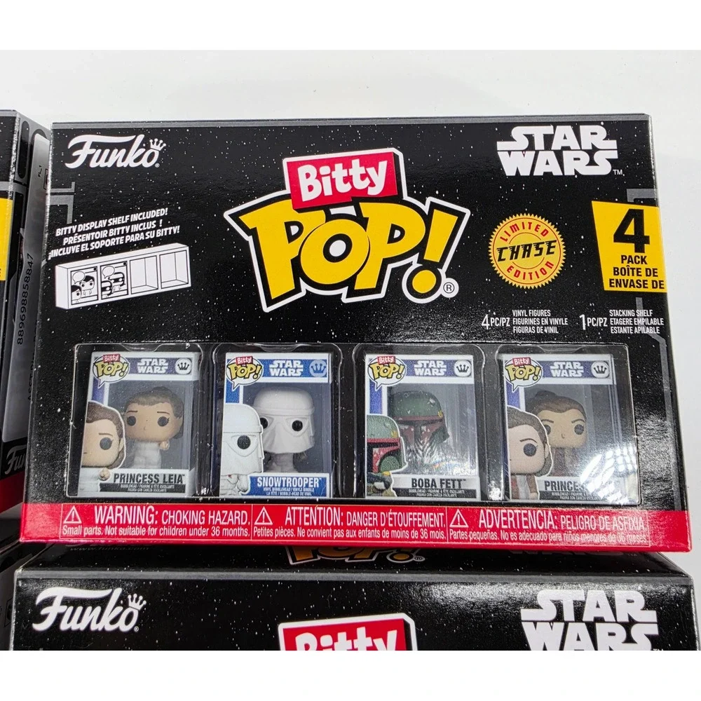 Funko Bitty Pop Star Wars 4-Pack Lot 16 Figures Darth Vader Leia Boba Fett Chase